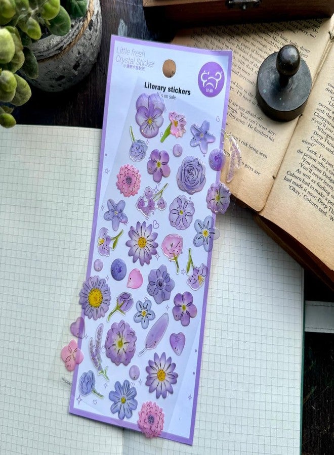 SAMVARDHAN 6 Design Mix Puffy Premium 3D Gold foil Flower Decorative Sticker for journaling and Scrapbooking - Image 4